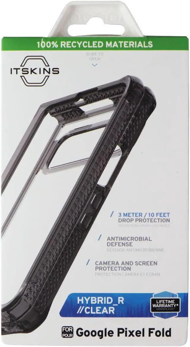 Main image of ITSKINS Hybrid_R Hinge Clear Case for Google Pixel Fold - Black/Transparent