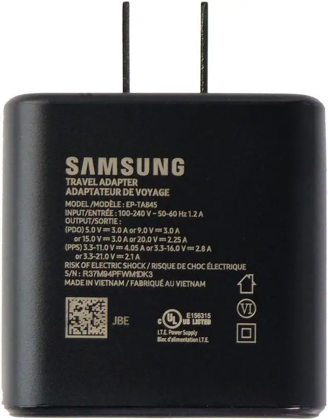 Main image of Samsung (USB-C) Super Fast Wall Charger Travel Adapter - Black (EP-TA845)