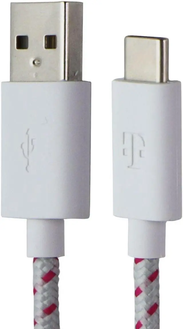 Main image of T-Mobile Braided USB-A to USB-C Cable 1m - Pink / Gray