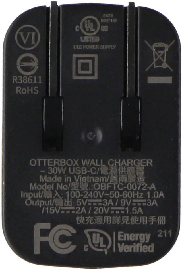 Main image of OtterBox 30W Fast Charge USB-C Wall Charger - Black Shimmer
