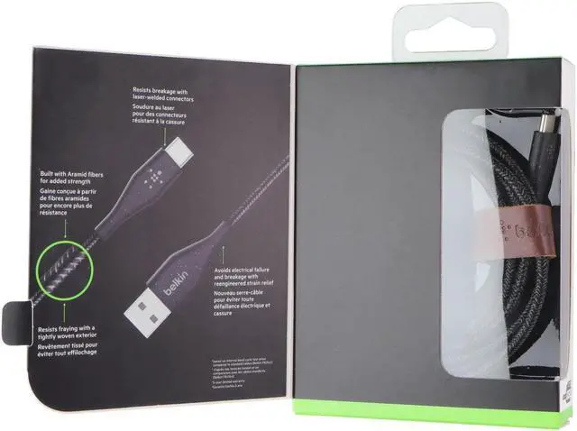 Alt view image 13 of 13 - Belkin DuraTek Plus USB-C to USB-A Cable With Strap F2CU069BT06BLK