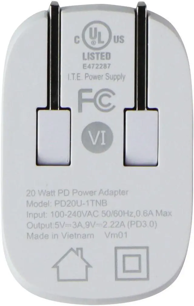 Main image of OtterBox 20W USB-C PD Fast Charge Wall Adapter - White (78-80651)