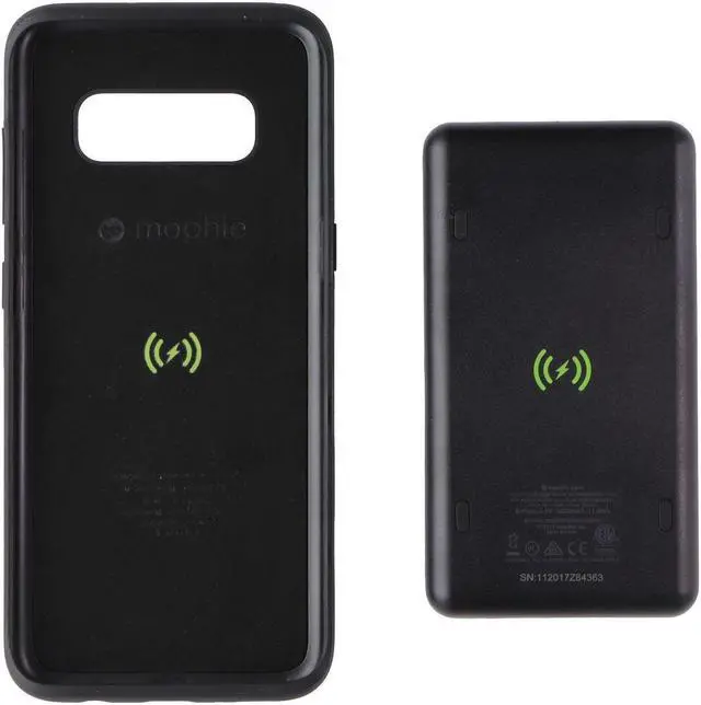 Main image of Mophie Leather Charge Force Case & Qi PowerStation mini for Galaxy S8 - Black