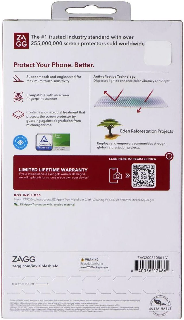 Main image of ZAGG Invisible Shield Fusion XTR2 Eco Screen Protector for Samsung Galaxy S23
