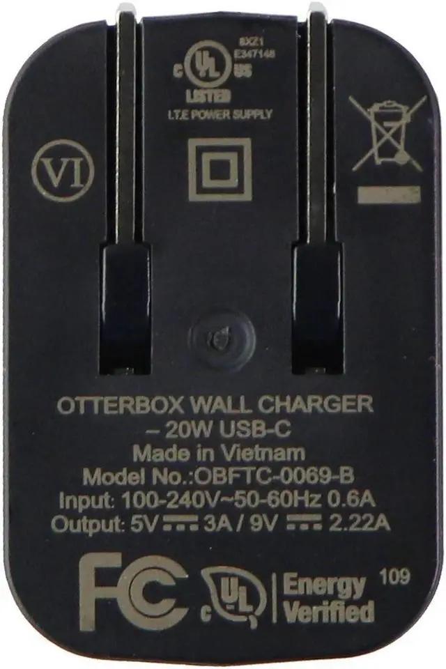 Main image of OtterBox (20W) USB-C Fast Charge Wall Adapter Travel Charger - Black