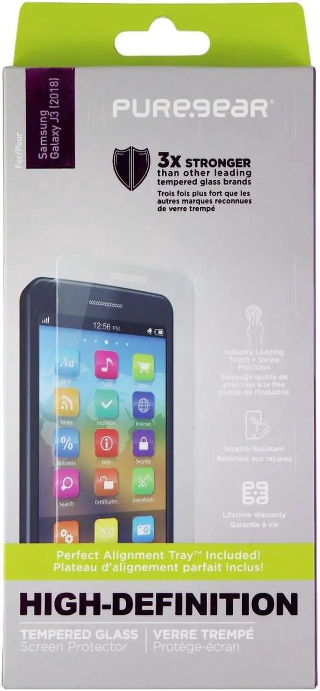 Main image of PureGear HD Tempered Glass Screen Protector for Samsung Galaxy J3 (2018) - Clear