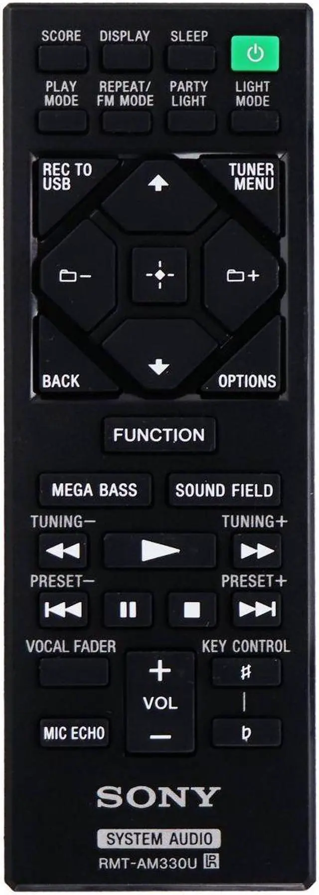 Main image of Sony Remote (RMT-AM330U) for Select Sony Hi-Fi Home Audio Systems - Black