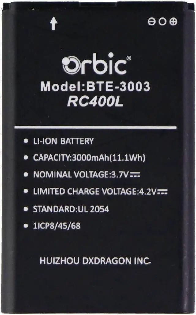 Main image of Orbic Rechargeable 3,000mAh 3.7V Li-ion Battery - Black (BTE-3003 / RC400L)