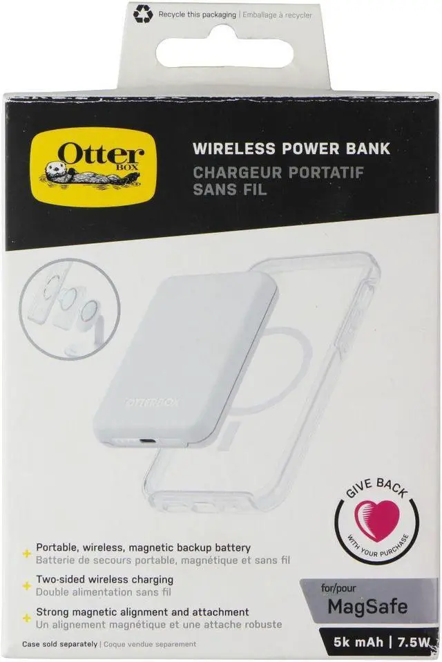 Alt view image 5 of 5 - OtterBox 3k mAh Wireless Power Bank for MagSafe - White