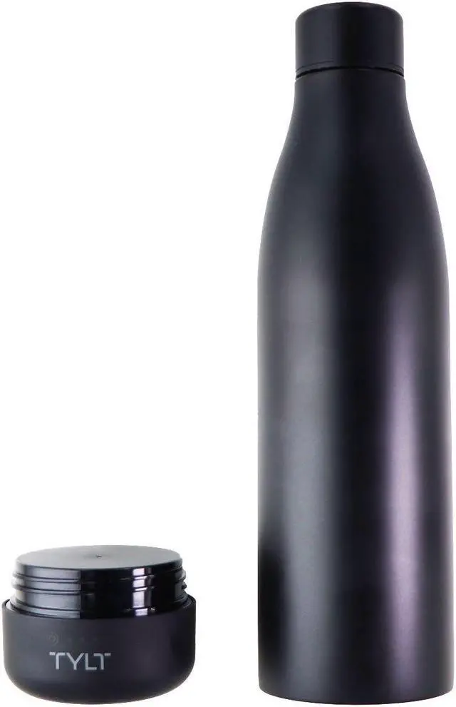 Alt view image 6 of 13 - Tylt All-in-One Water Bottle And Portable Power Bank Connect And Charge +Drink And Recharge Black