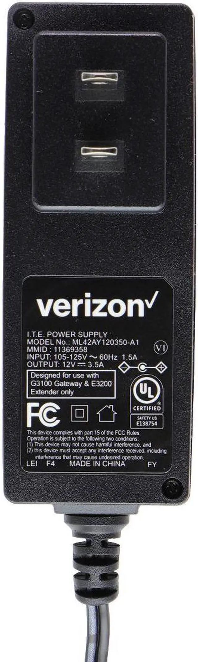 Main image of Verizon 12V/3.5A Power Supply (ML42AY120350-A1) - Black