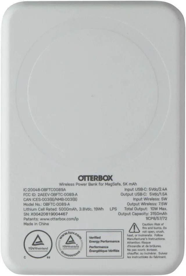 Main image of OtterBox Wireless Power Bank for MagSafe with 5k mAh (7.5W) - White