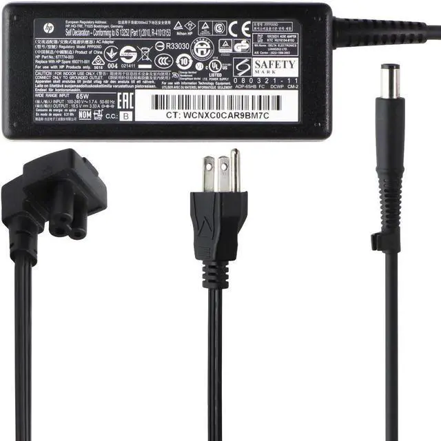 Alt view image 12 of 12 - Genuine HP 65W AC DC Power Adapter PPP009D 608425-003 18.5V 3.5A for EliteDesk 800 G1 G2 G3 Desktop Mini PC 2000-2b89WM Notebook PC for 820 840 850 G1 G2  for UltraSlim  D9Y32AA 2013 w/Cord OEM
