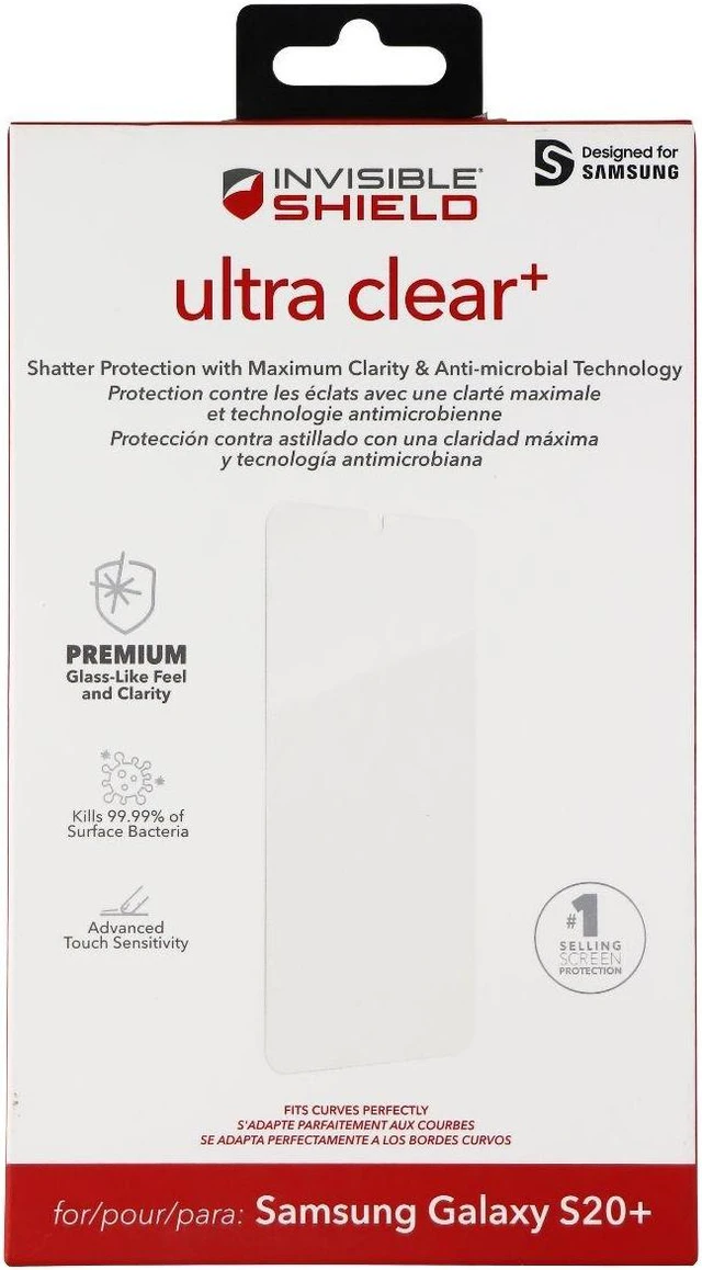Main image of ZAGG Invisible Shield (Ultra Clear+) Screen Protector for Galaxy (S20+) - Clear
