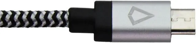 Alt view image 4 of 4 - LBT 4FT Braided USB-A to Micro USB Cable - Black/White