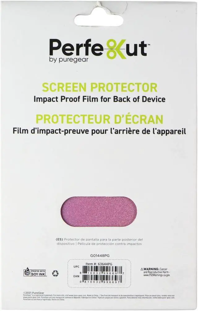Main image of PureGear Perfekut Screen Protector Film for Back of Device - Pink Glitter