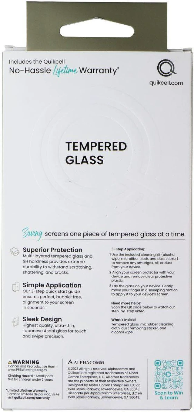 Main image of Quikcell Tempered Glass Screen Protector for Apple iPhone 15