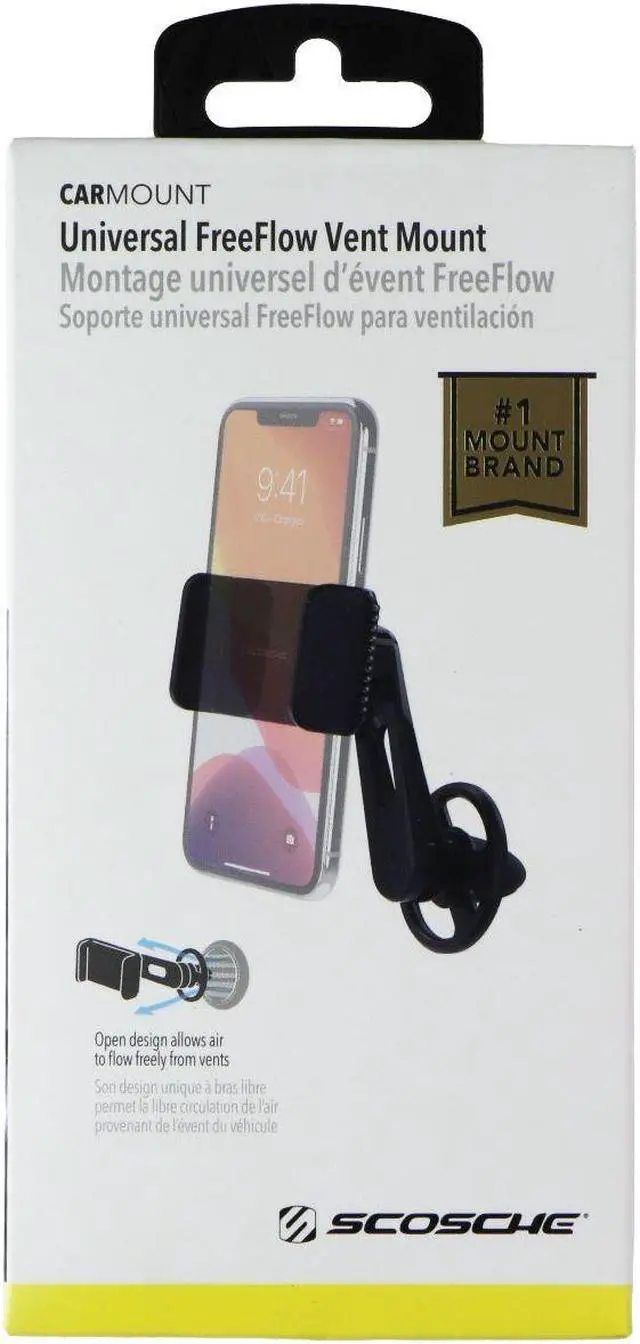 Alt view image 2 of 2 - Scosche VP2M-SP Universal Freeflow Vent Mount cell Phone Holder  Vent clips for Mobile Device  Portable, Adjustable 360 Mount