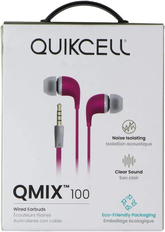 Main image of Quikcell QMIX 100 Series Wired 3.5mm Earbuds - Pink
