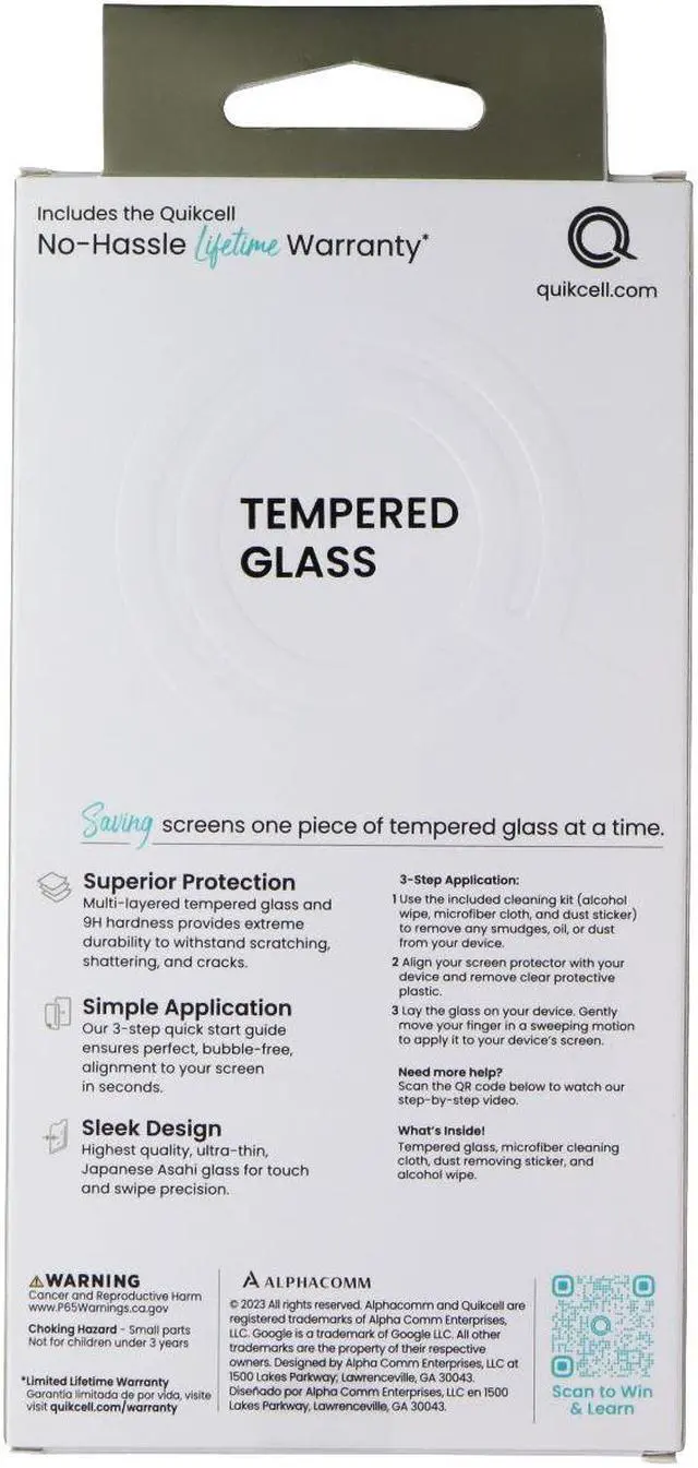 Main image of Quikcell Tempered Glass Premium Screen Protector for Google Pixel 6a