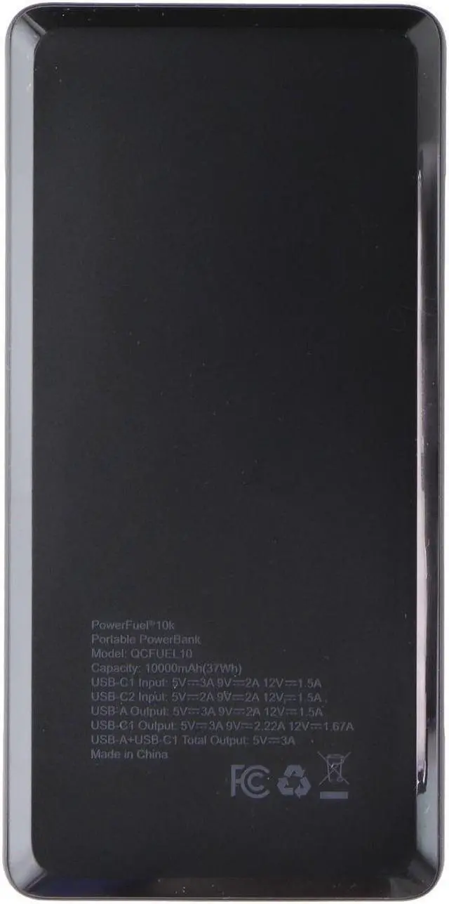Main image of Quikcell PowerFuel (10K mAh) Multi-Port Portable Powerbank - Black