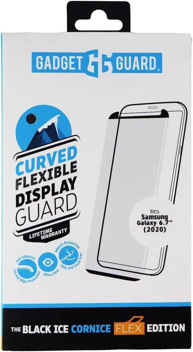 Main image of Gadget Guard Black Ice Cornice Flex Tempered Glass for Galaxy (S20+) - Clear