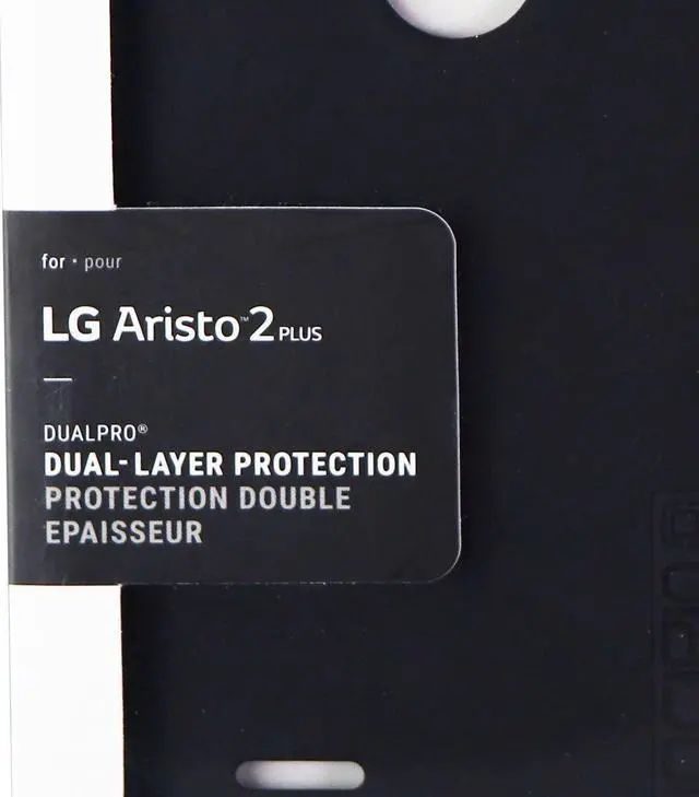 Alt view image 7 of 7 - Incipio DualPro LG Tribute Dynasty Case with Shock-Absorbing Inner Core & Protective Outer Shell for LG Tribute Dynasty - Black/Black