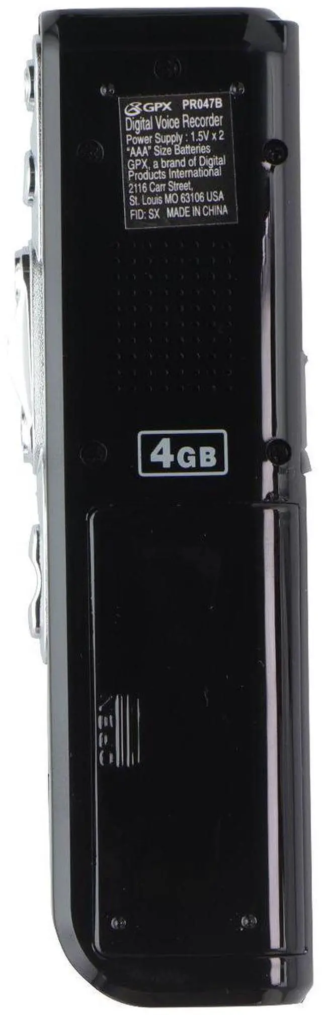 Main image of GPX (4GB) Digital Voice Recorder - Black (PRO47B)