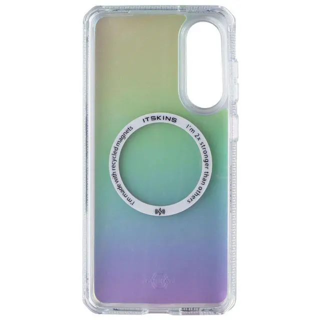 Alt view image 3 of 3 - ITSKINS Hybrid_R // Vapor Iridescent MagSafe Case for Galaxy S25 Edge - Violet