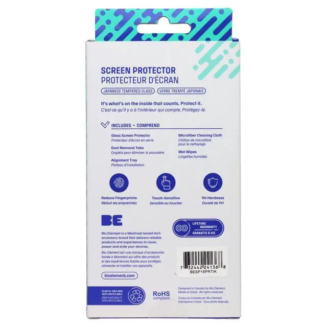 Alt view image 6 of 6 - Blu Element Tempered Glass Screen Protector with Installation Kit for iPhone 15 Pro Screen Protectors