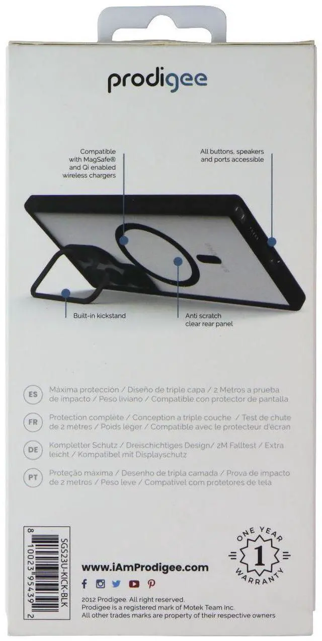 Main image of Prodigee KickIt Series Case for MagSafe for Samsung Galaxy S23 Ultra - Black