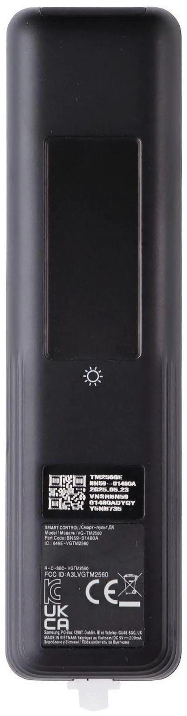 Main image of Samsung TM2560E Solar Voice Remote (BN59-01480A) for Select Samsung TVs - Black