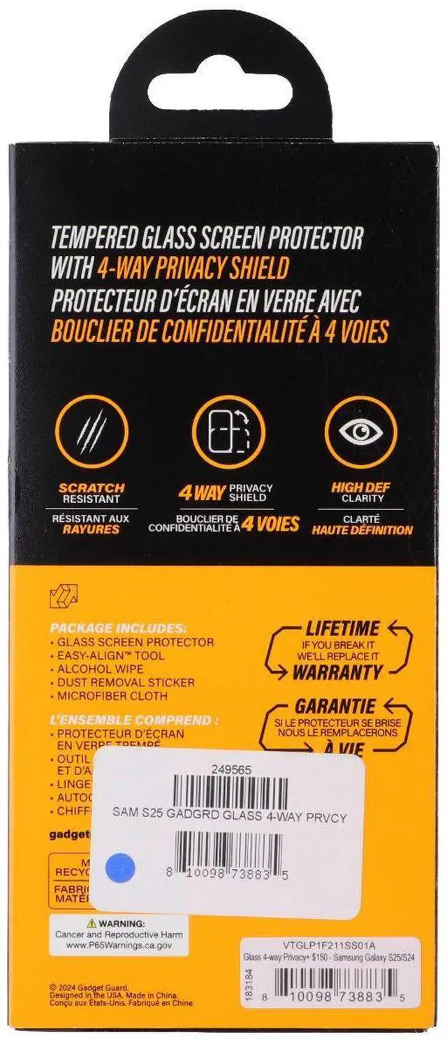 Main image of Gadget Guard Privacy Screen Protector for Samsung Galaxy S25 / S24 - Tinted