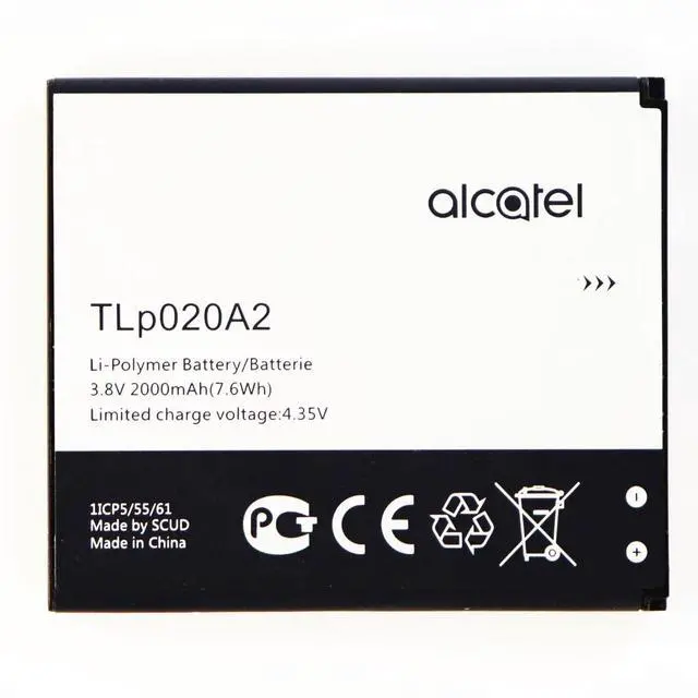 Main image of Alcatel Li-Polymer 2000mAh OEM Battery (TLp020A2) 3.8V OneTouch POP S3 STAR A845