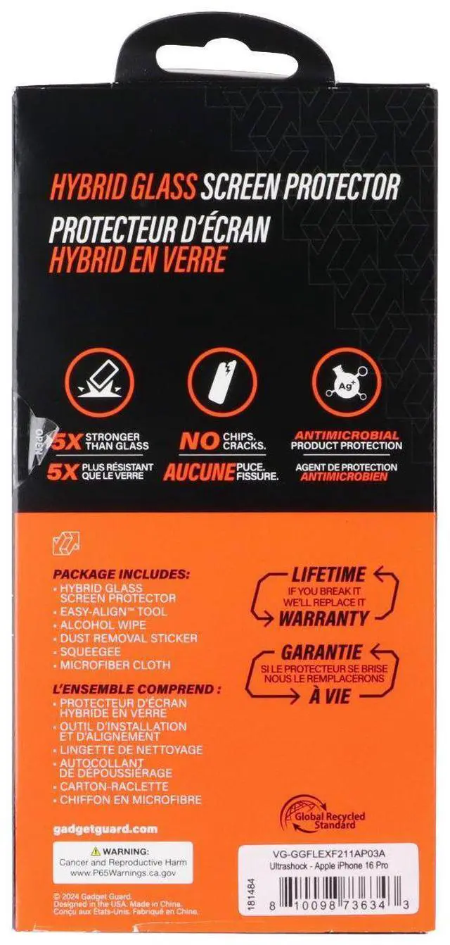Main image of Gadget Guard Ultrashock Screen Protector for Apple iPhone 16 Pro