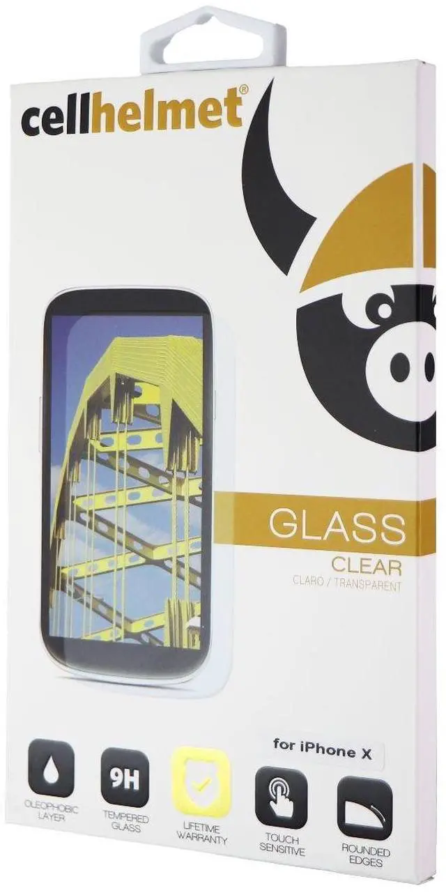 Main image of CellHelmet Tempered Glass Screen Protector for Apple iPhone Xs/X - Clear