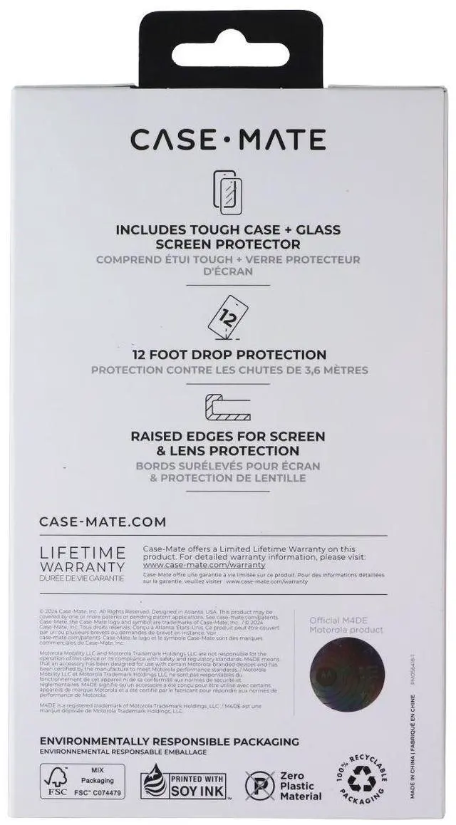 Main image of Case-Mate Tough Case & Screen Protector Bundle for Motorola Moto G 2025 - Black