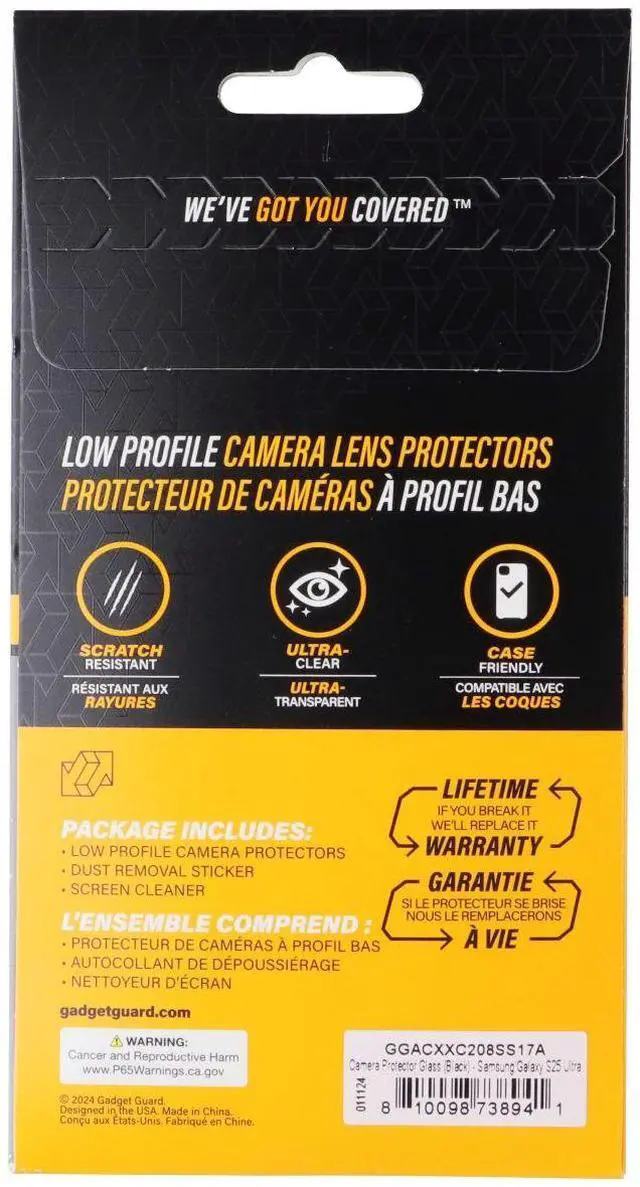Main image of Gadget Guard Glass Series Camera Protectors for Samsung Galaxy S25 Ultra - Black
