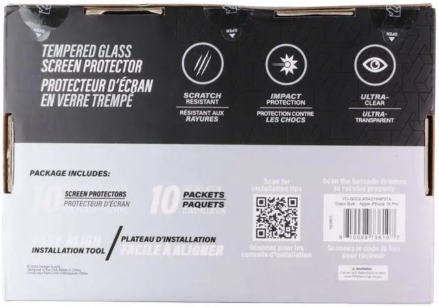 Main image of Gadget Guard Glass Screen Protector for Apple iPhone 16 Pro - Bulk 10 Pack