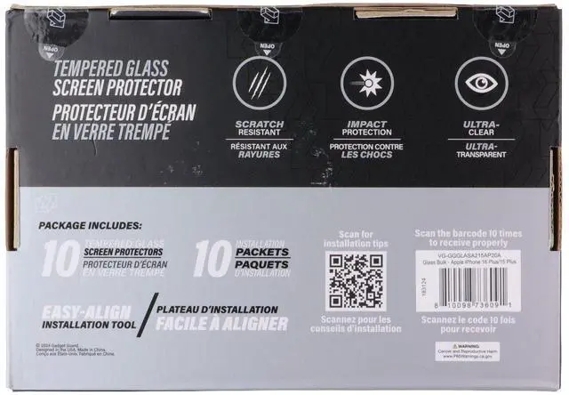 Main image of Gadget Guard Glass Screen Protector for Apple iPhone 16 Plus - Bulk 10 Pack