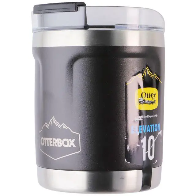 Alt view image 2 of 5 - OtterBox Elevation Tumbler with Closed Lid - 10oz Silver Panther (Black)