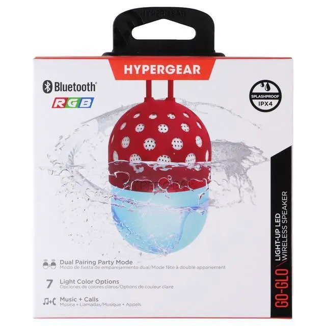 Alt view image 3 of 4 - HyperGear 15716 Go-Glo Indoor and Outdoor Bluetooth Light-up-LED 3-Watt Portable Speaker (Red)