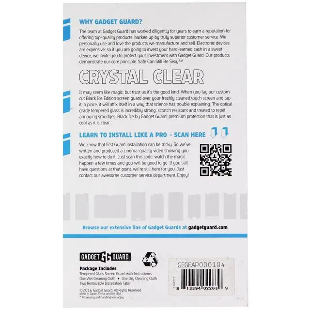 Alt view image 9 of 9 - Gadget Guard Ice Tempered Glass Screen Protector for iPhone 6/6S/7, Clear