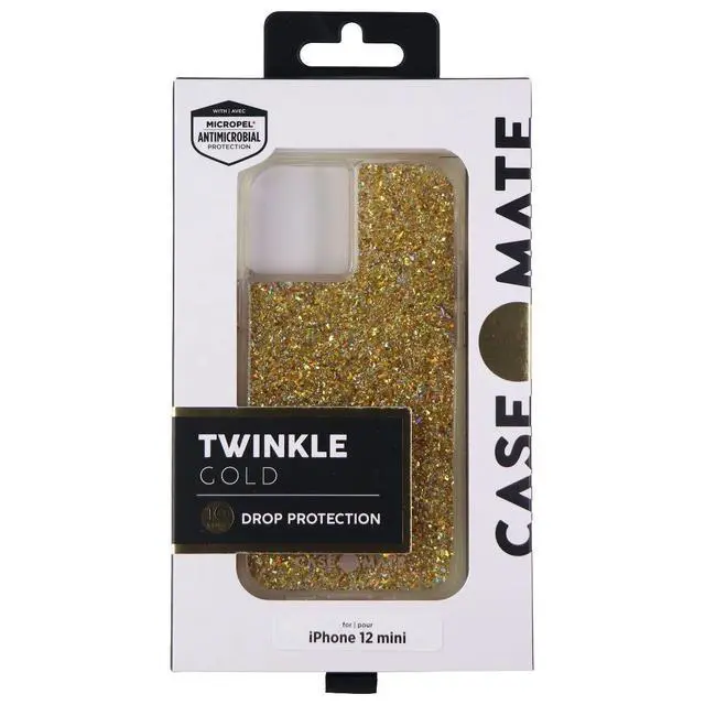 Alt view image 4 of 4 - Case-Mate Twinkle Series Hard Case for Apple iPhone 12 Mini (5G) - Gold