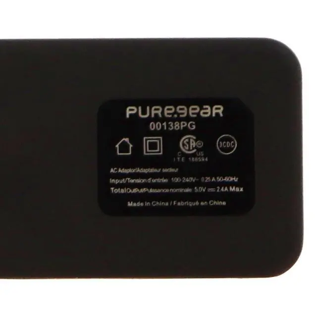 Alt view image 9 of 9 - PureGear Universal 2.4A Dual USB Car Charger (Black)