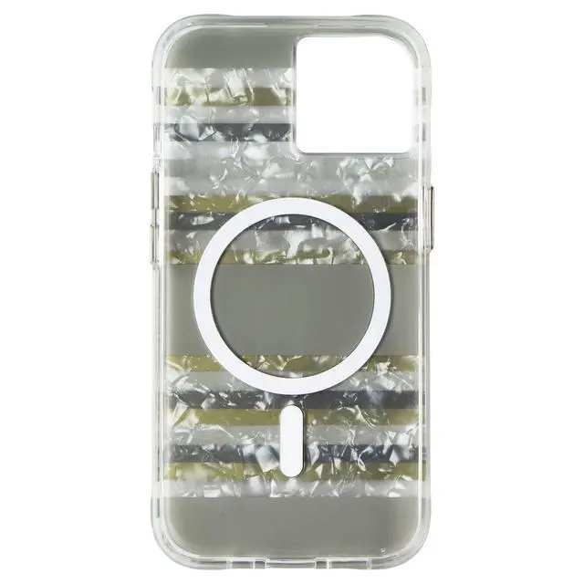 Alt view image 3 of 3 - Case-Mate Hard Case for Apple iPhone 14 and iPhone 13 - Pearl Stripes
