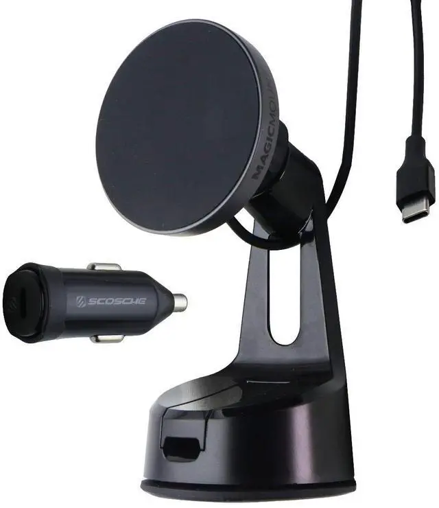 Alt view image 2 of 5 - Scosche MagicMount Charge Pro Magnetic Wireless Charge Phone Mount (MPQMRWD)
