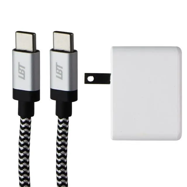 Alt view image 2 of 5 - LBT (20-Watt) Ultra Fast PD Wall Charger & 5-Ft USB-C to USB-C Cable