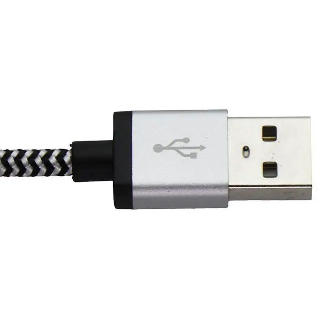 Alt view image 3 of 4 - LBT 4FT Braided USB-A to Micro USB Cable - Black/White