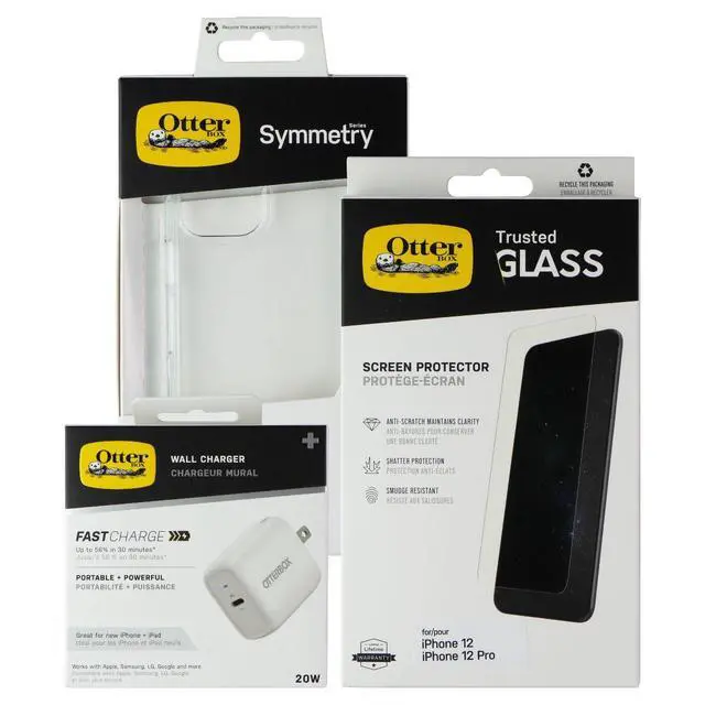 Alt view image 2 of 5 - OtterBox Protection + Power Kit for Apple iPhone 12 / 12 Pro - Clear